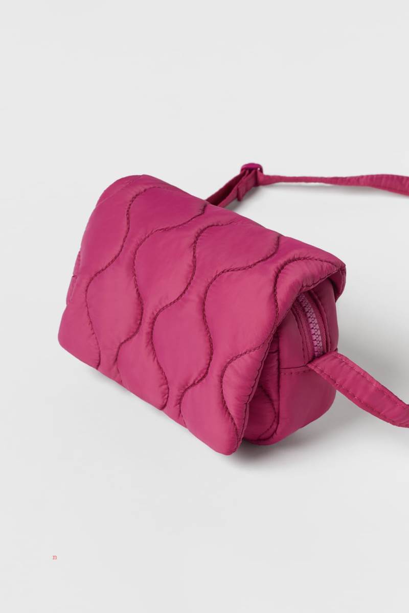 ZARA QUILTED Crossbody Väska Tjej Rosa | YSRTX-3201