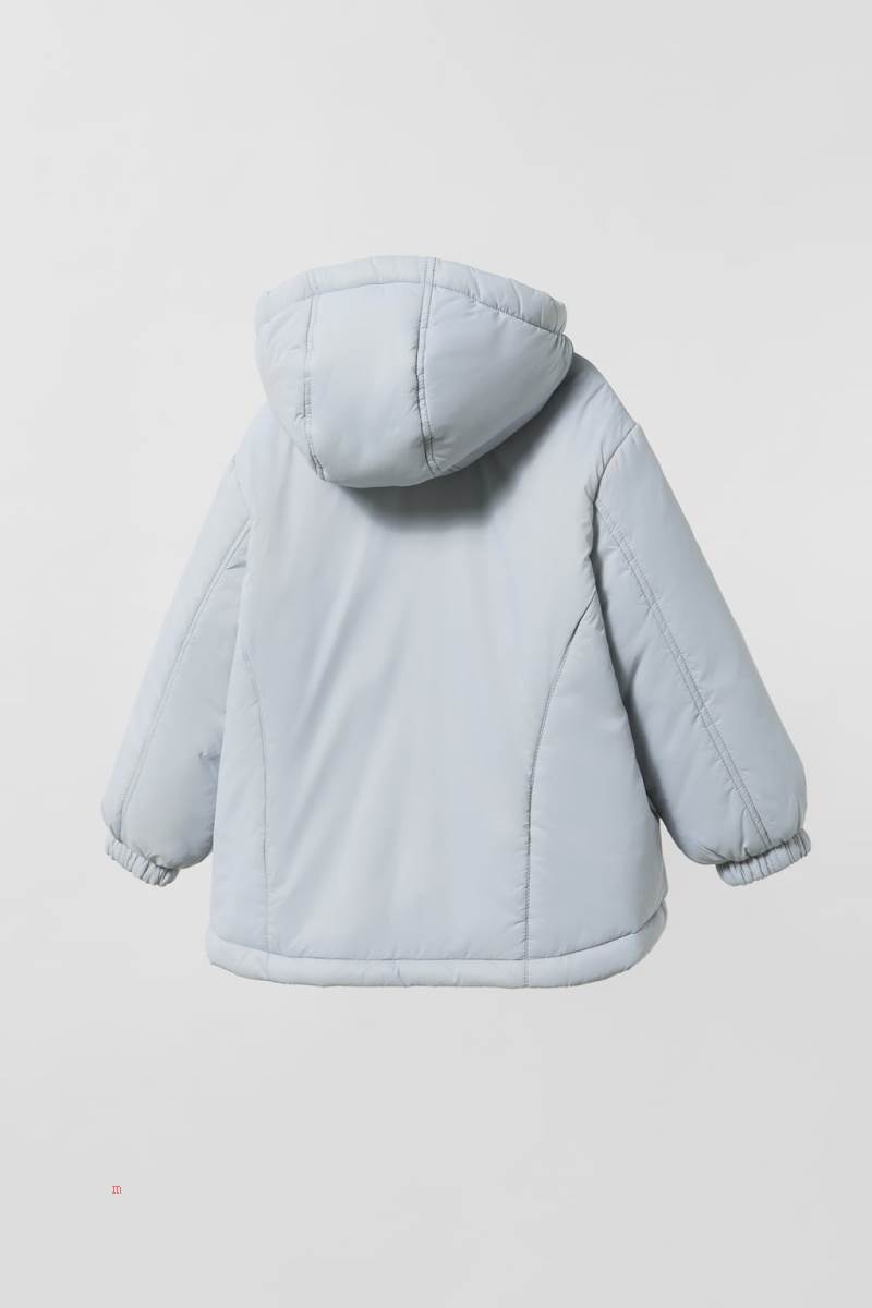 ZARA QUILTED NYLON ANORAK Vinterjackor Tjej Blå Grå | TVBLH-9307