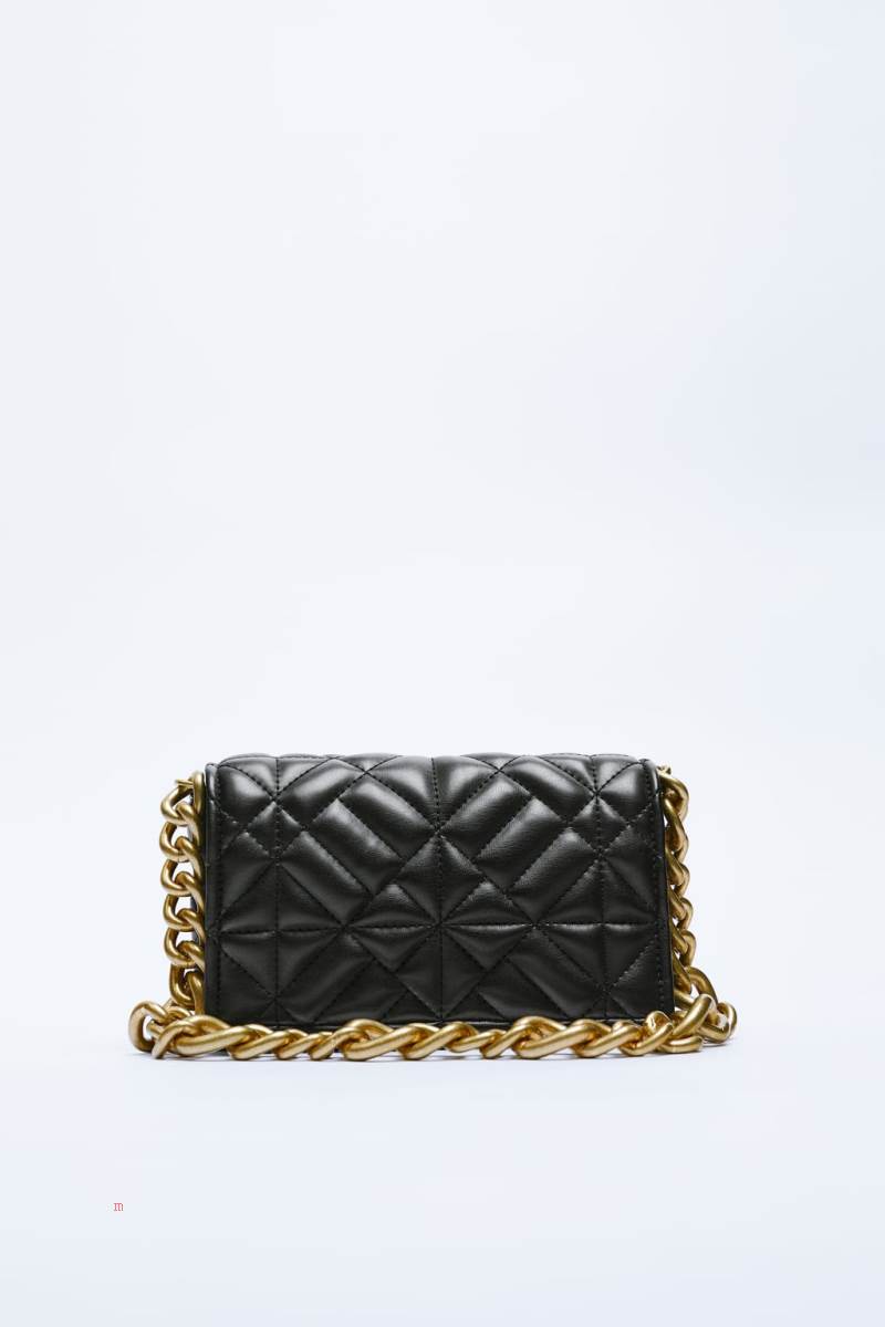 ZARA QUILTED WITH CHAIN Axelväska Dam Svarta | ZYSGN-2163