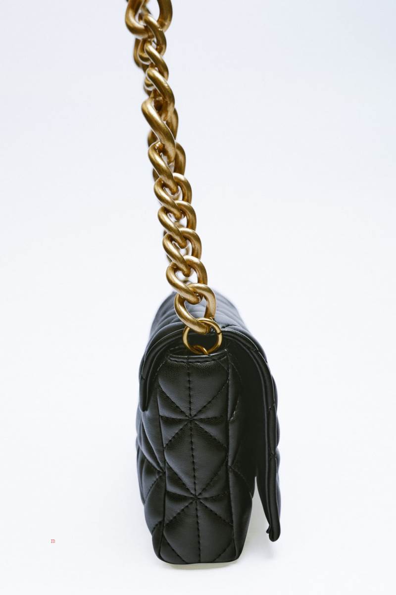 ZARA QUILTED WITH CHAIN Axelväska Dam Svarta | ZYSGN-2163