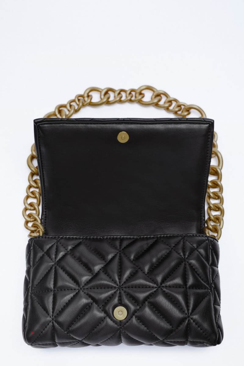 ZARA QUILTED WITH CHAIN Axelväska Dam Svarta | ZYSGN-2163