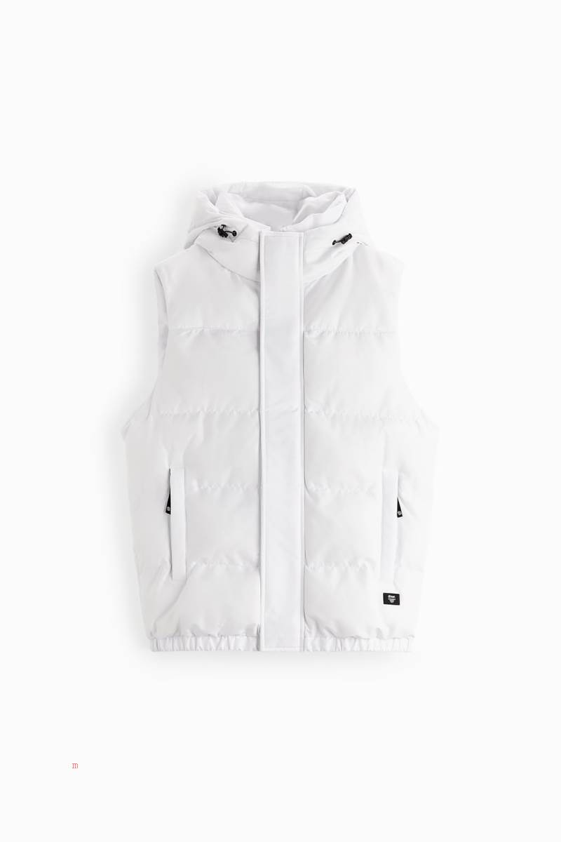 ZARA QUILTED WITH HOOD Kostym Gilet Herr Vita | KMGPE-3624