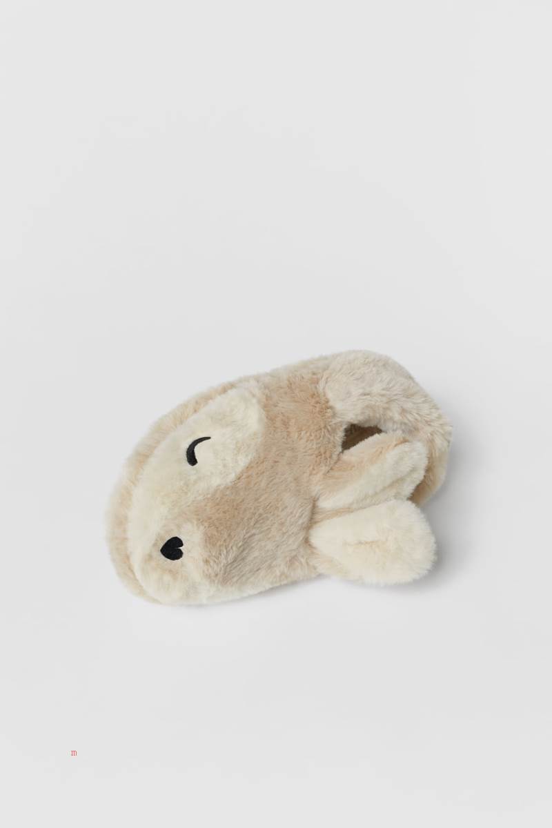 ZARA RABBIT HOUSE Tofflor Tjej Beige | YPGVO-5971