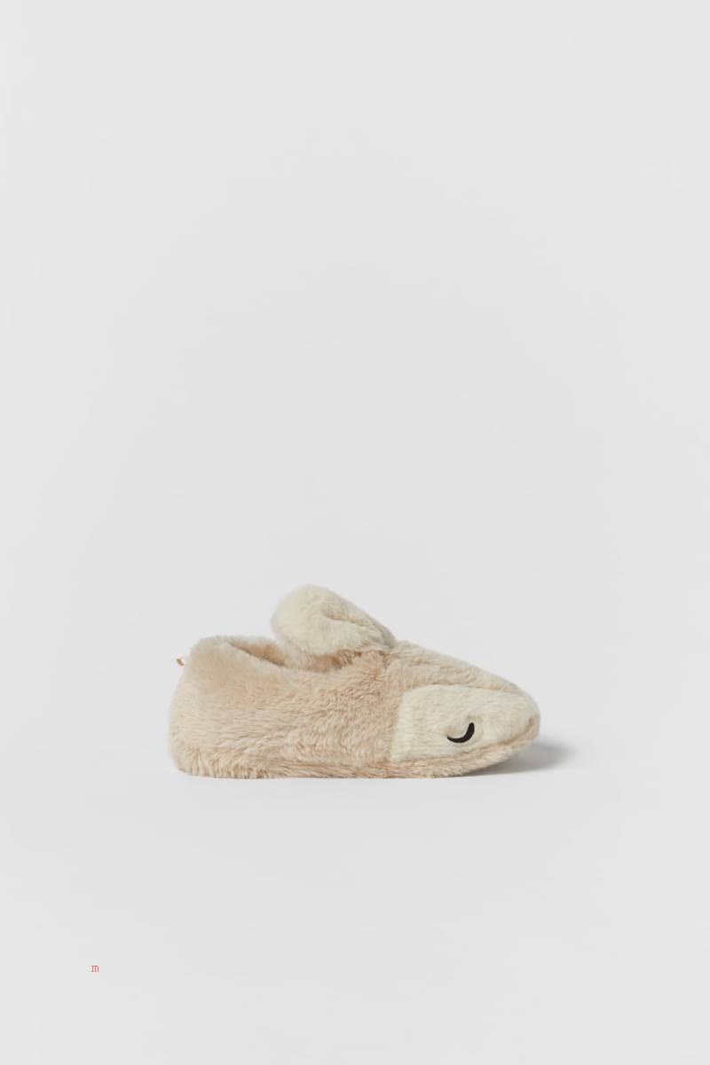 ZARA RABBIT HOUSE Tofflor Tjej Beige | YPGVO-5971
