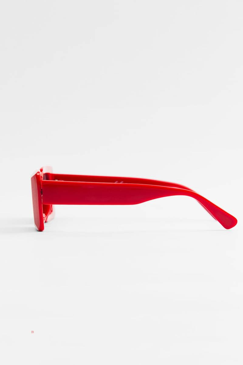 ZARA RECTANGULAR Solglasögon Dam Röda | AIGFC-5038
