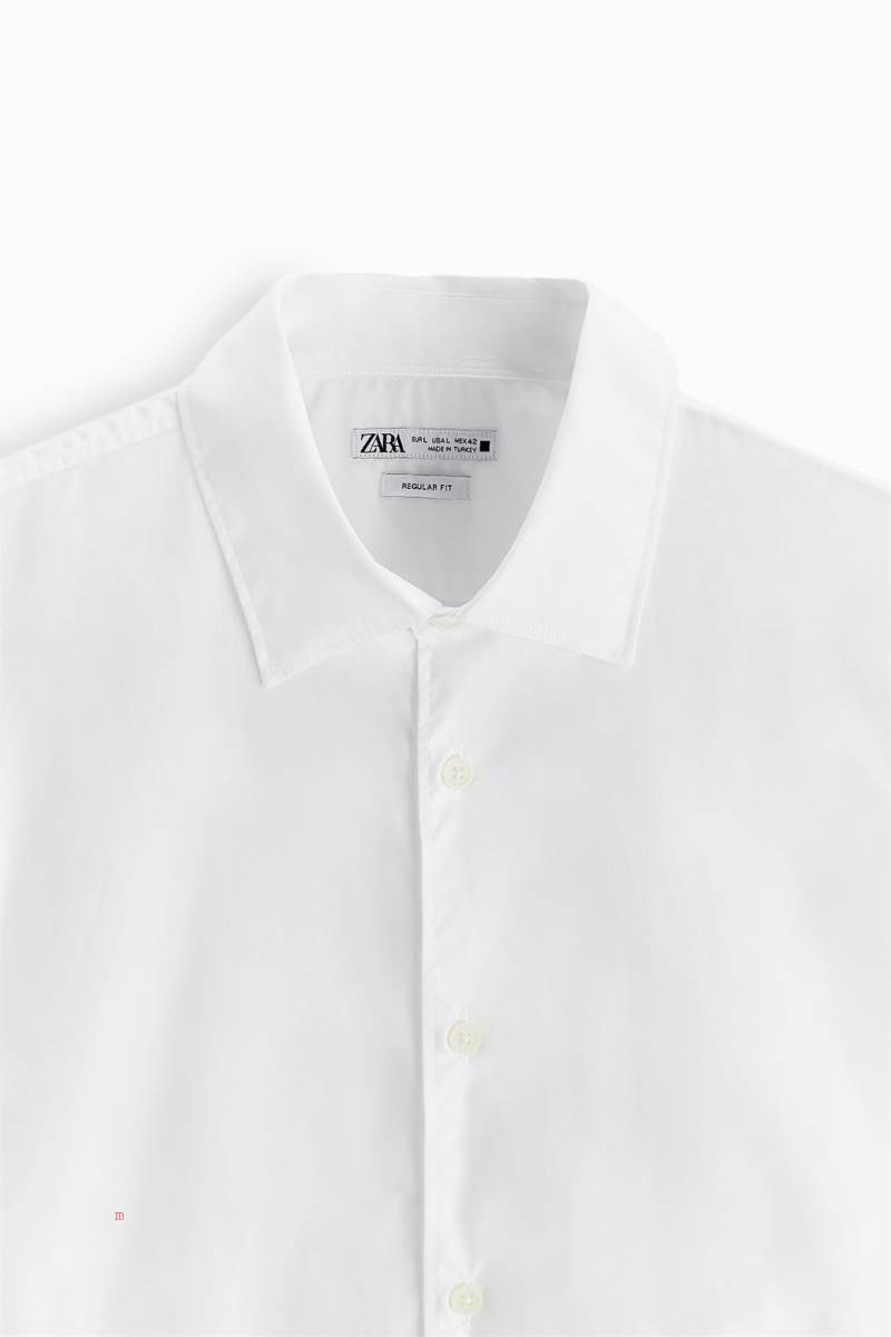 ZARA REGULAR FIT Skjorta Herr Vita | DALQI-2807