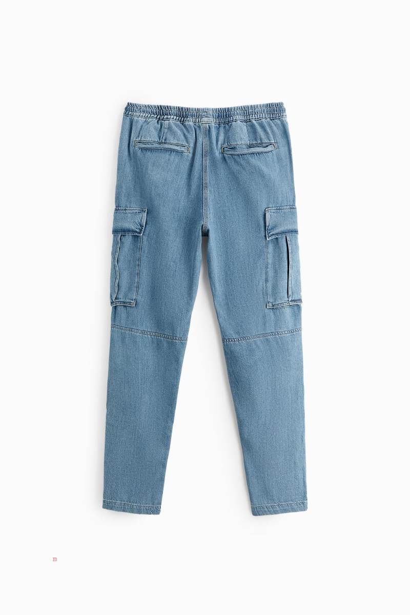 ZARA RELAXED FIT CARGO Byxor Herr Blå | YGCSB-3472