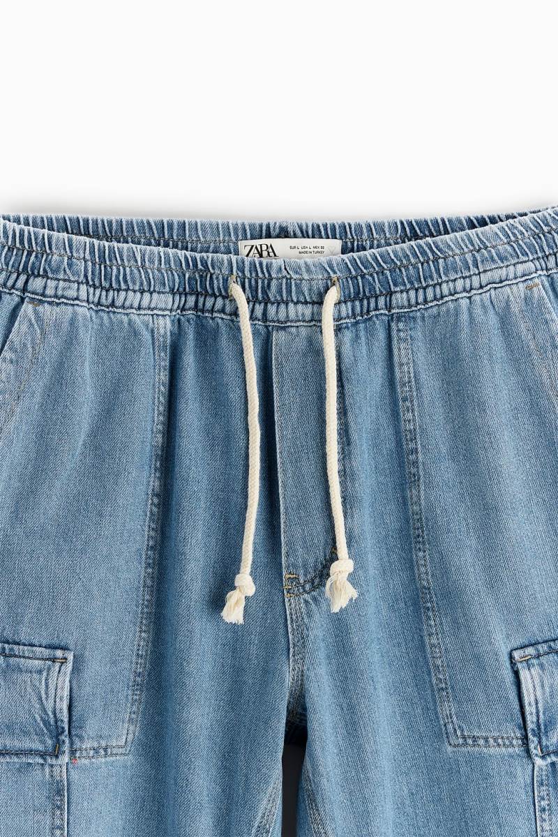 ZARA RELAXED FIT CARGO Byxor Herr Blå | YGCSB-3472