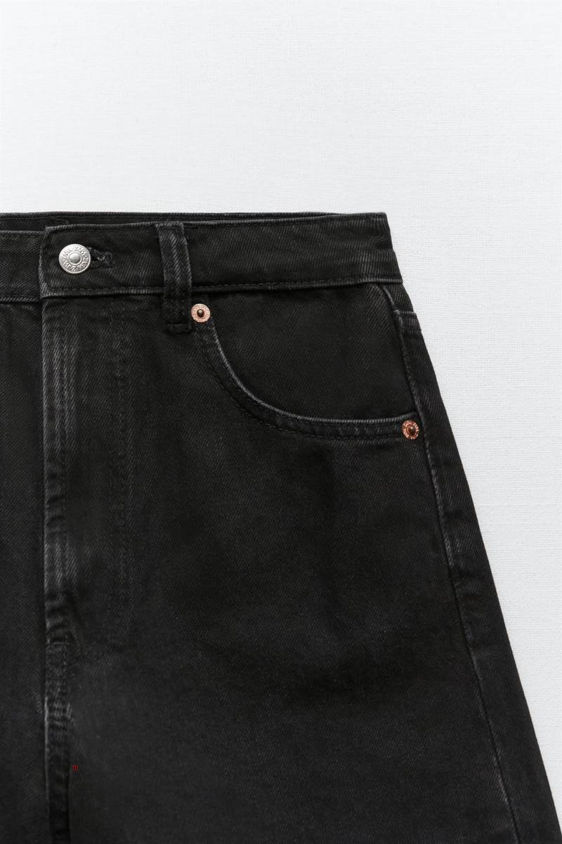 ZARA RETRO DENIM BERMUDA Shorts Dam Svarta | JPXSH-4037