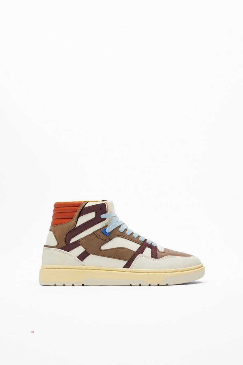 ZARA RETRO HIGH-TOP Sneakers Herr Olika Färger Röda | LSPNI-0948