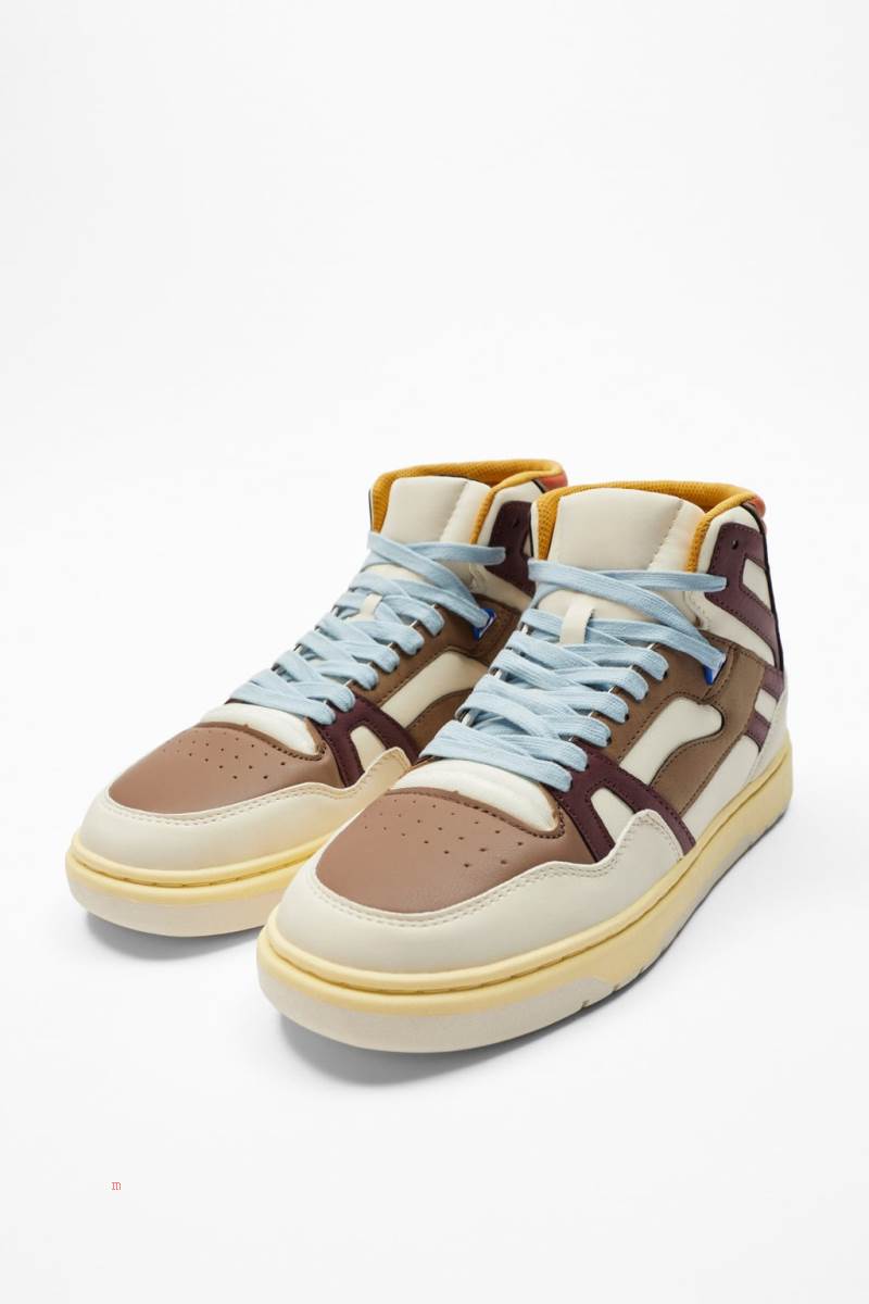 ZARA RETRO HIGH-TOP Sneakers Herr Olika Färger Röda | LSPNI-0948