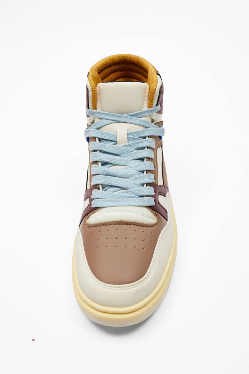 ZARA RETRO HIGH-TOP Sneakers Herr Olika Färger Röda | LSPNI-0948