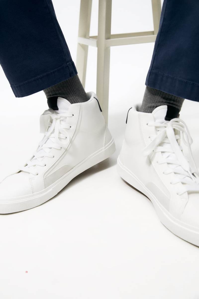 ZARA RETRO HIGH-TOP Sneakers Herr Vita | LZTCH-7042