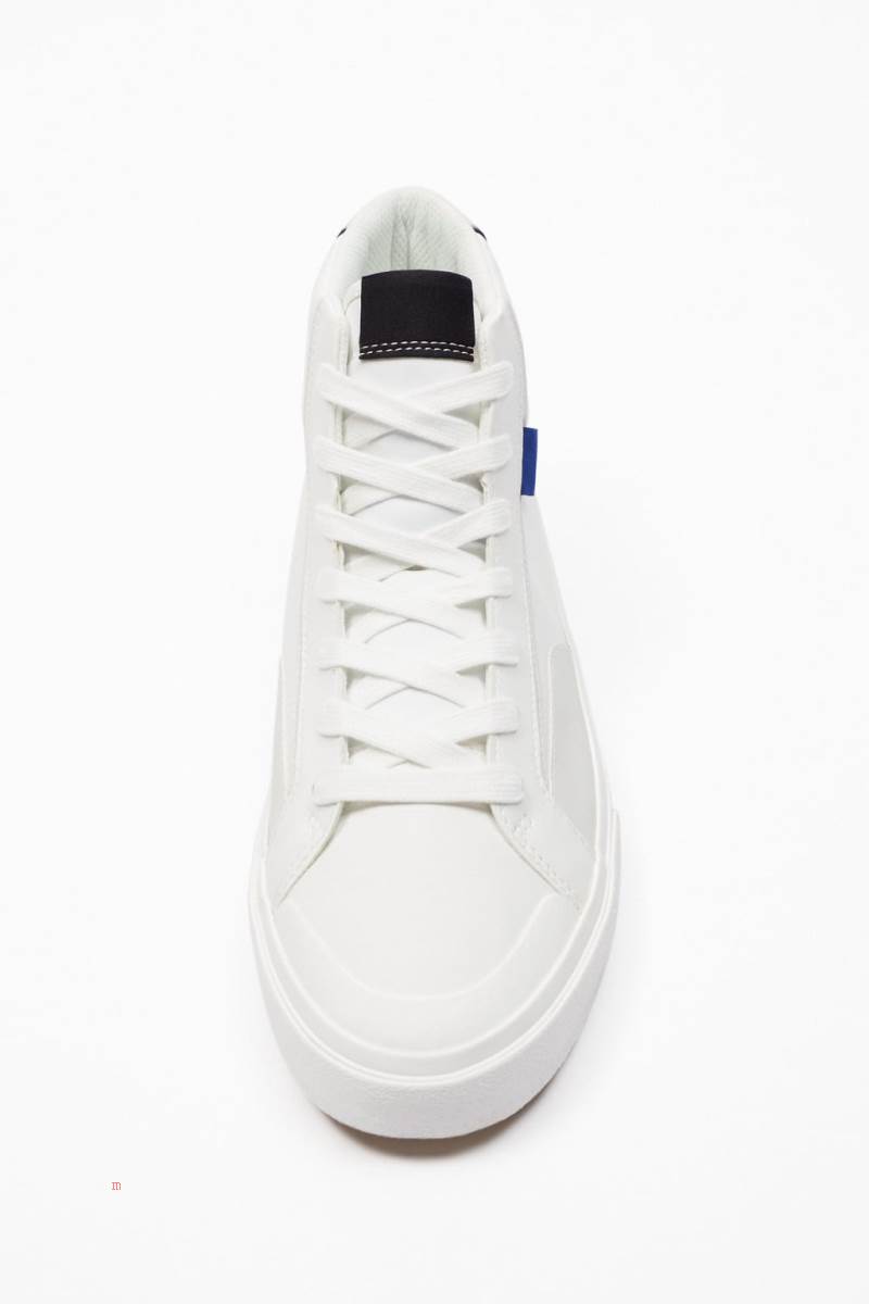 ZARA RETRO HIGH-TOP Sneakers Herr Vita | LZTCH-7042