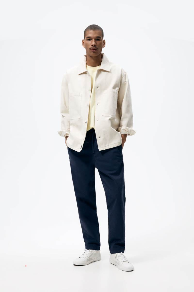 ZARA RETRO HIGH-TOP Sneakers Herr Vita | LZTCH-7042