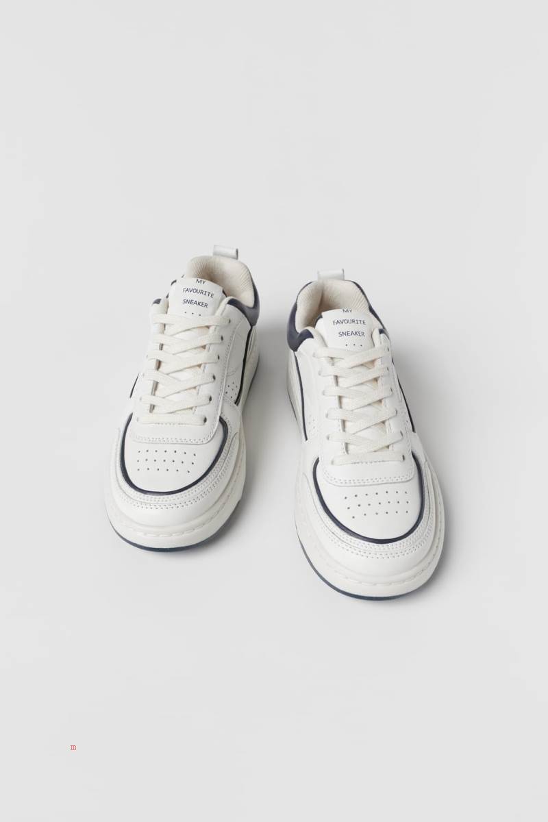 ZARA RETRO LEATHER Träningsskor Pojke Vita | SJHON-5716