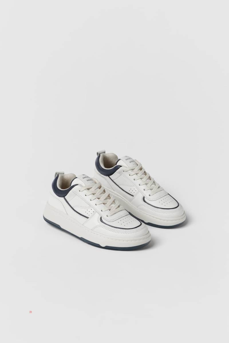 ZARA RETRO LEATHER Träningsskor Pojke Vita | SJHON-5716