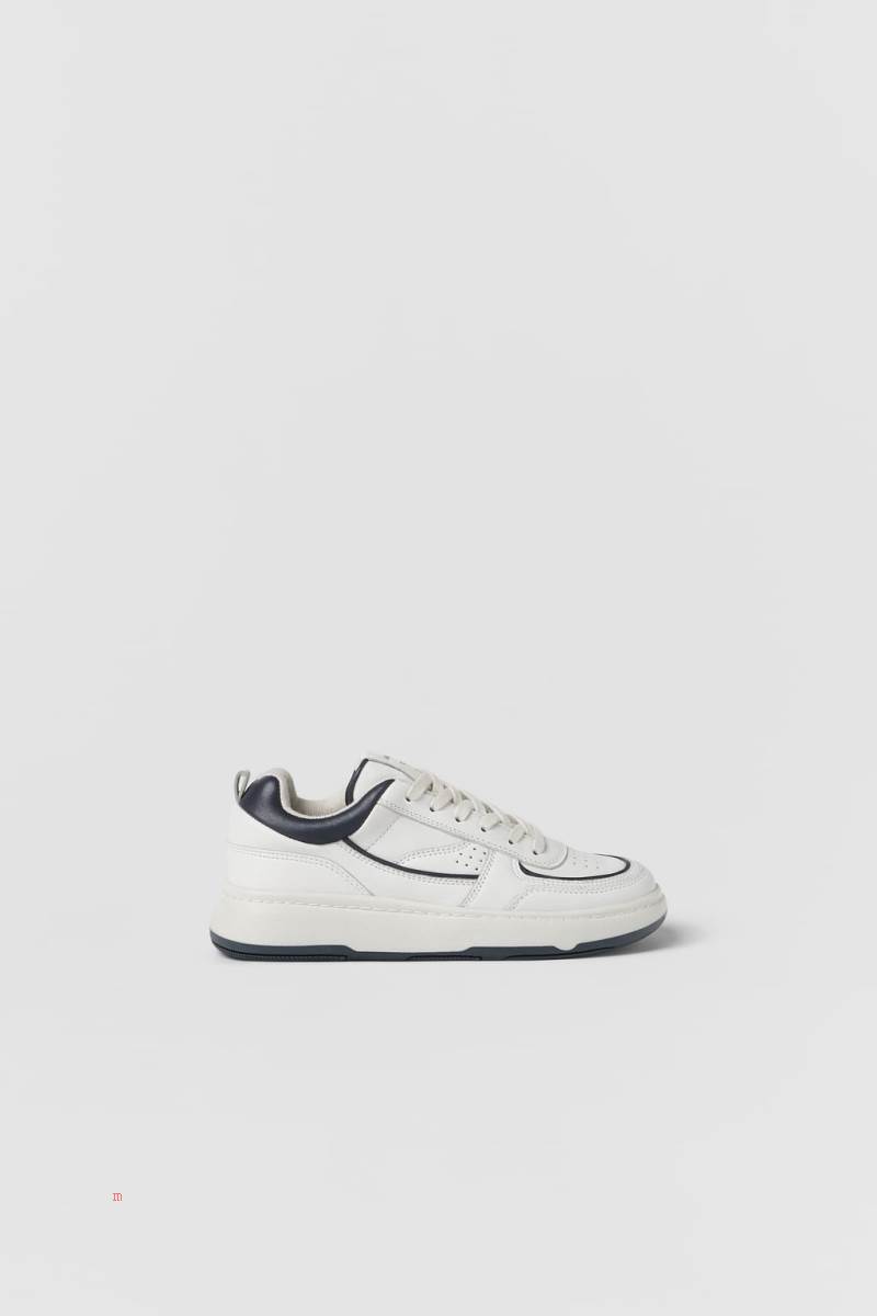 ZARA RETRO LEATHER Träningsskor Pojke Vita | SJHON-5716