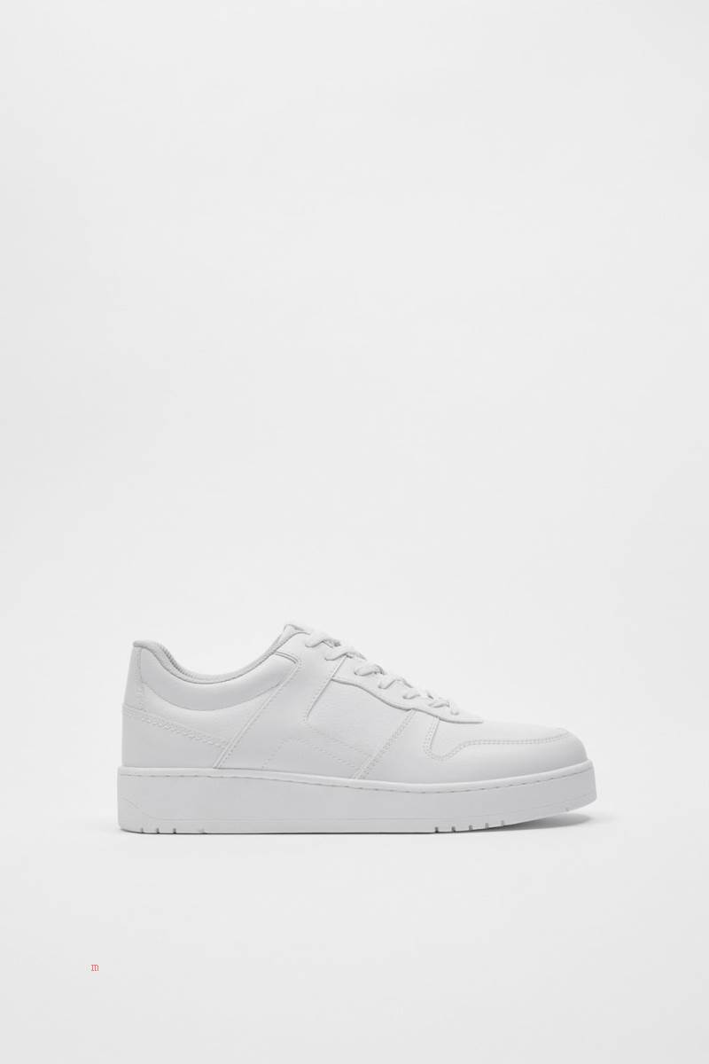 ZARA RETRO MONOCHROME Träningsskor Herr Vita | QMZIR-5306