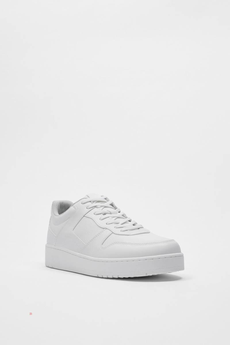 ZARA RETRO MONOCHROME Träningsskor Herr Vita | QMZIR-5306