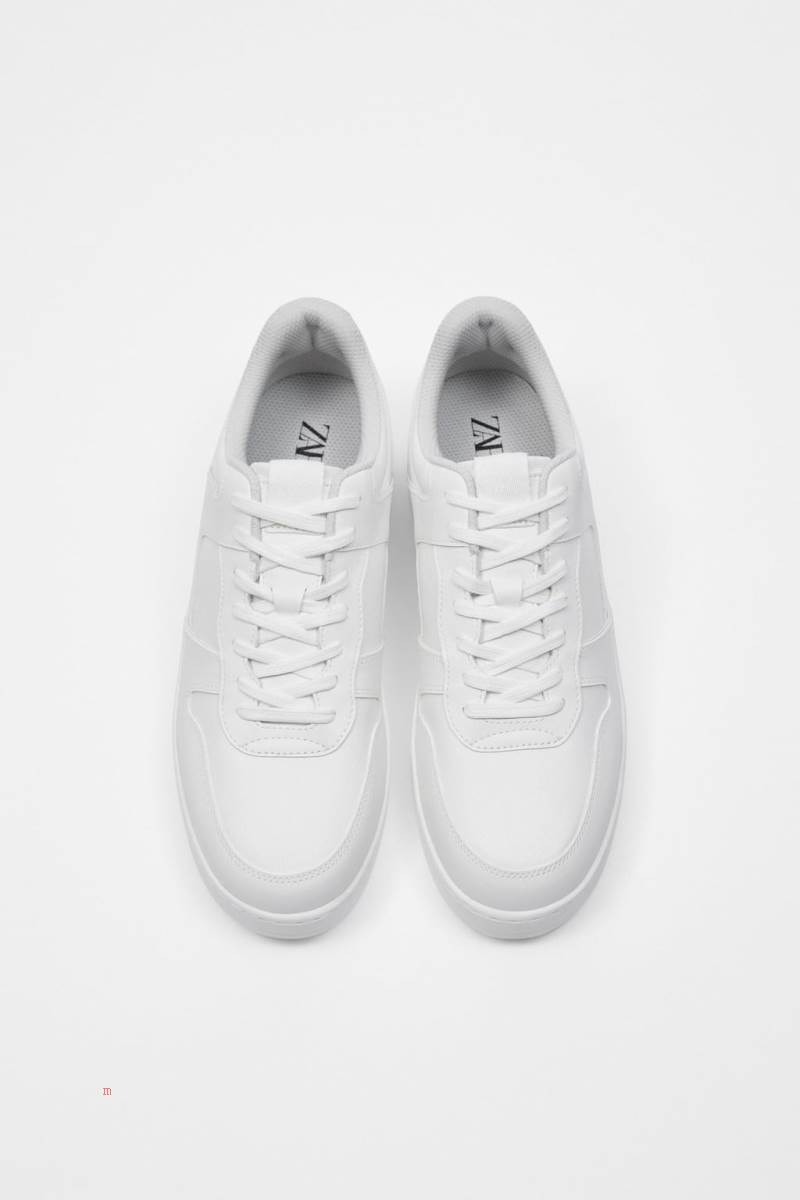 ZARA RETRO MONOCHROME Träningsskor Herr Vita | QMZIR-5306
