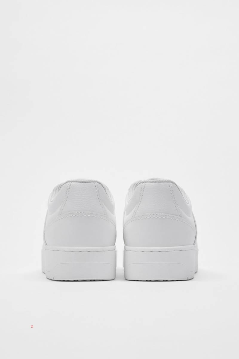 ZARA RETRO MONOCHROME Träningsskor Herr Vita | QMZIR-5306
