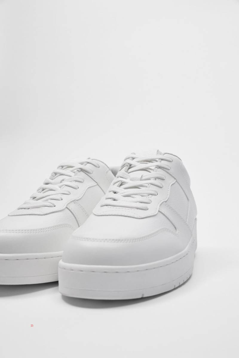 ZARA RETRO MONOCHROME Träningsskor Herr Vita | QMZIR-5306