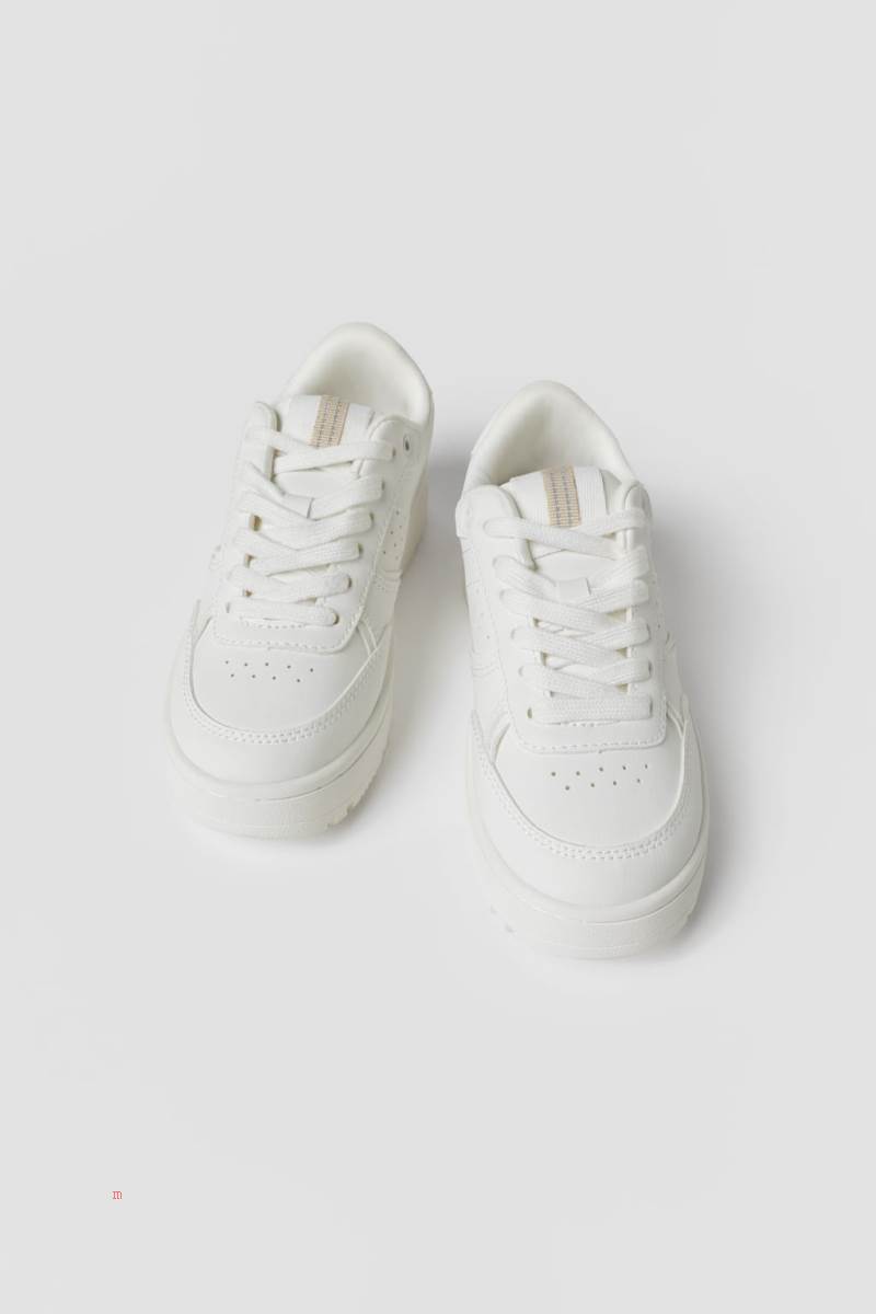 ZARA RETRO Träningsskor Pojke Vita | NWBKV-7503