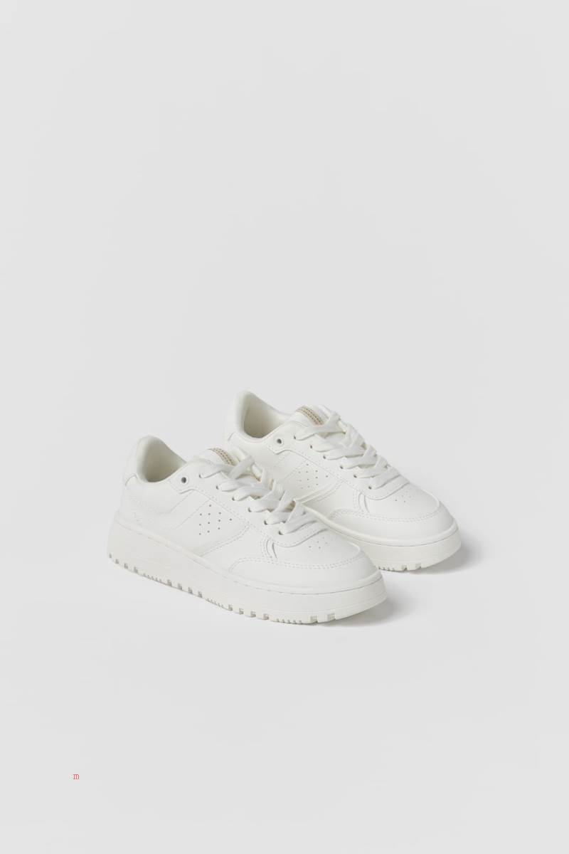 ZARA RETRO Träningsskor Tjej Vita | WZHSO-2309