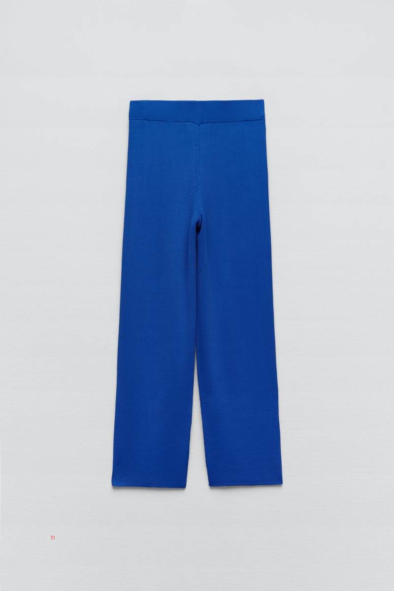 ZARA RIBBED KNIT Byxor Dam Blå | VFLDM-3476
