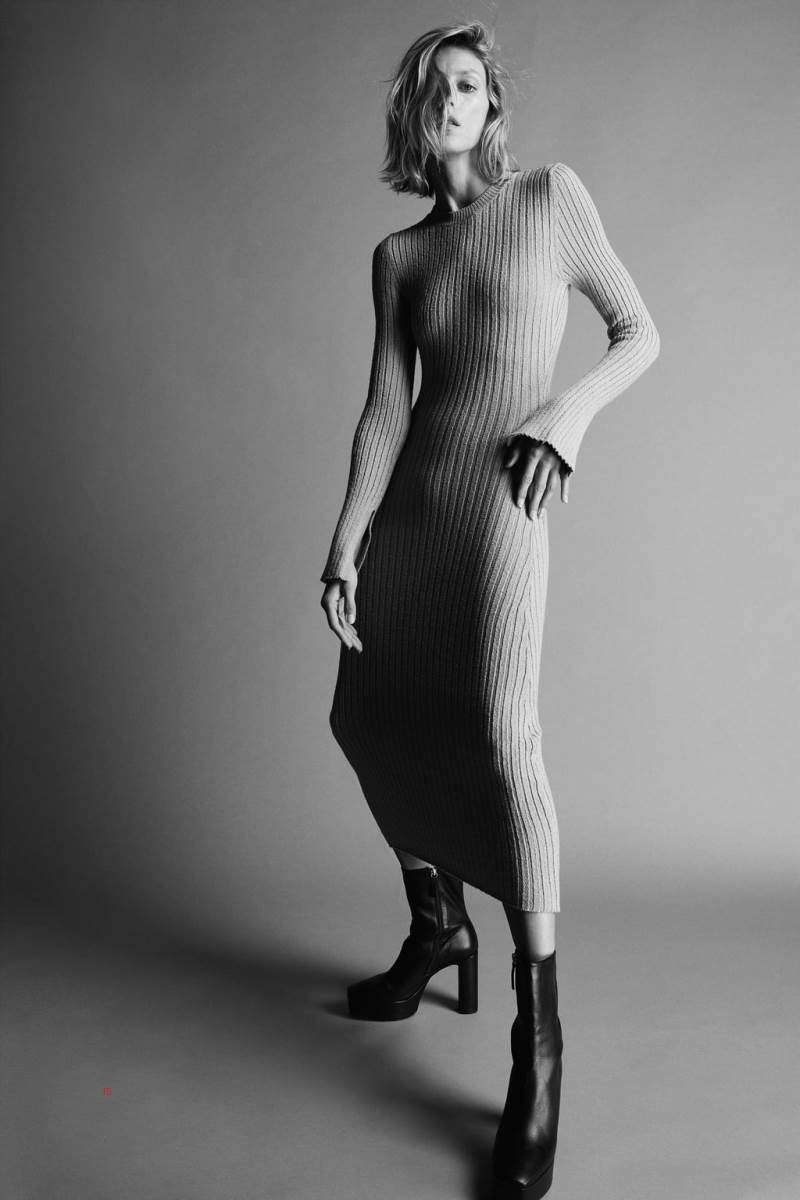 ZARA RIBBED KNIT Klänning Dam Blå | VOGTA-1065