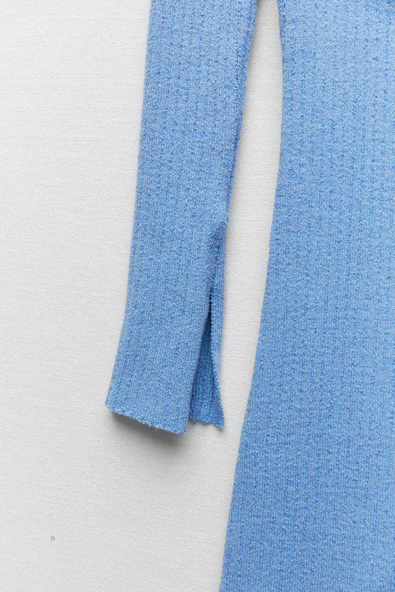 ZARA RIBBED KNIT Klänning Dam Blå | VOGTA-1065