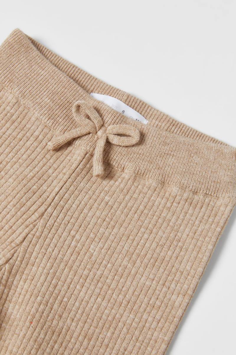 ZARA RIBBED KNIT PLAIN WITH VENTS Leggings Tjej Bruna | WRMDP-7593