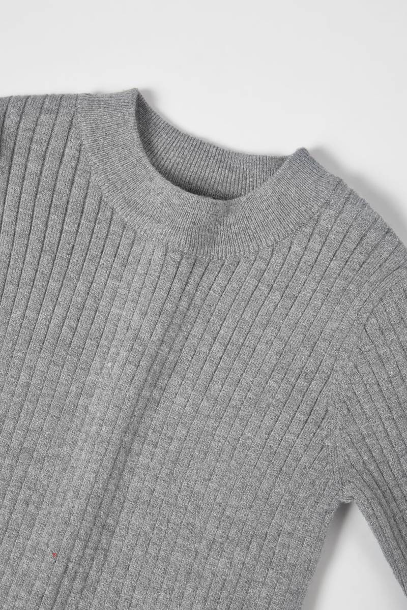 ZARA RIBBED KNIT Tröjor Tjej Grå | FCBQL-7413