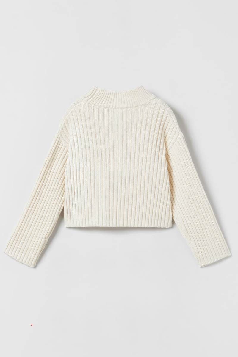 ZARA RIBBED KNIT Tröjor Tjej Grå Vita | HDFLU-4705