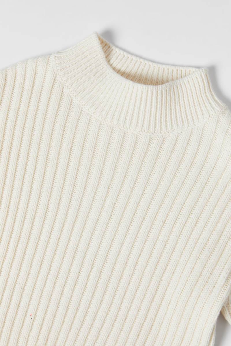 ZARA RIBBED KNIT Tröjor Tjej Grå Vita | HDFLU-4705