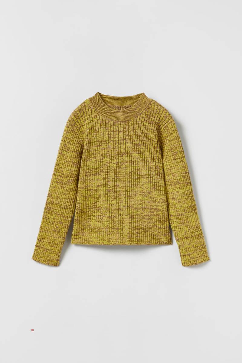 ZARA RIBBED KNIT Tröjor Tjej Ljusgröna | ZQKCT-1953