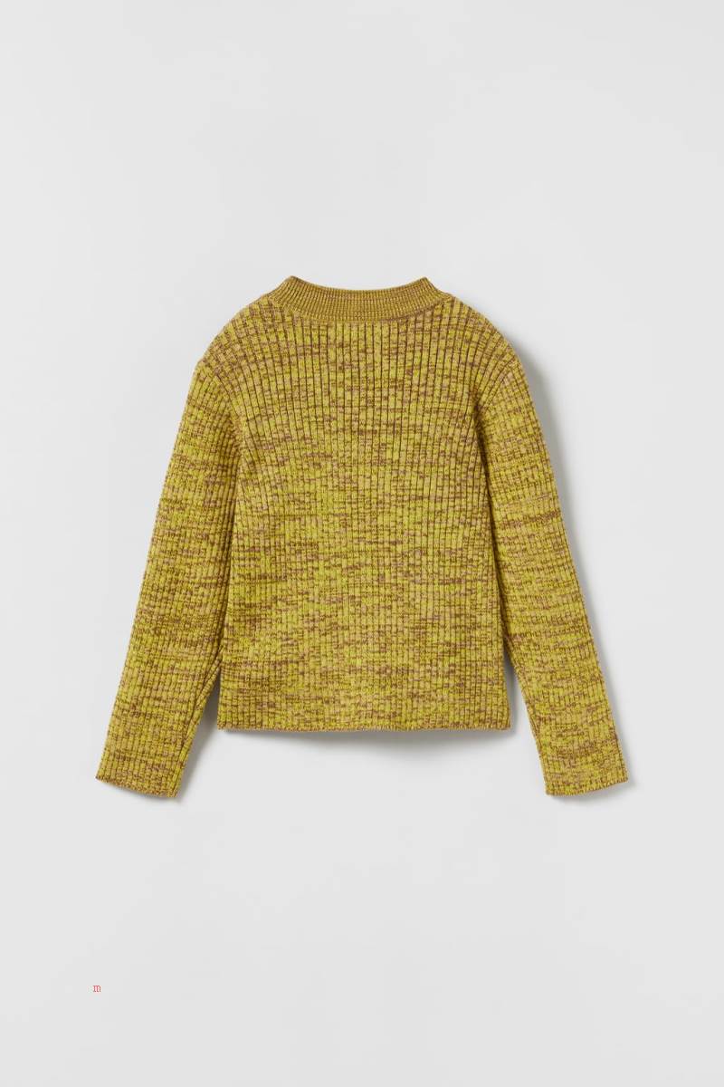 ZARA RIBBED KNIT Tröjor Tjej Ljusgröna | ZQKCT-1953