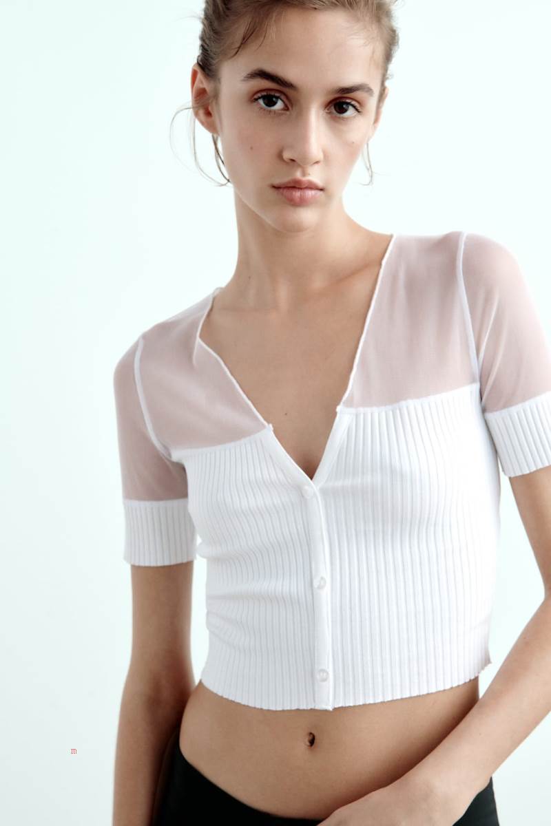 ZARA RIBBED TULLE Jacka Dam Vita | FLZEX-9857