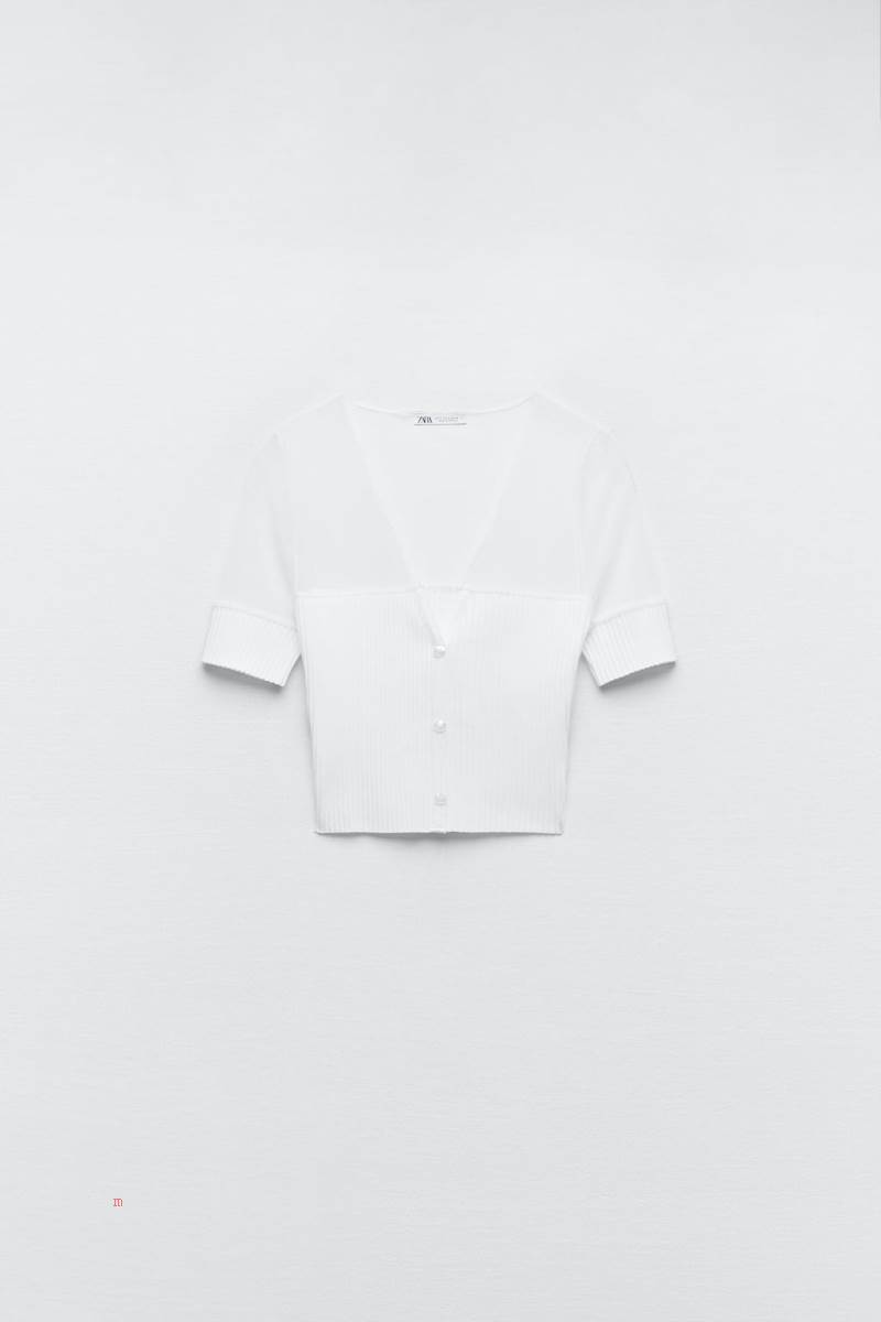 ZARA RIBBED TULLE Jacka Dam Vita | FLZEX-9857