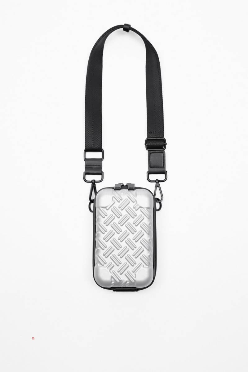 ZARA RIGID CROSSBODY MOBILE Telefonväska Herr Silver | EDTYJ-6083