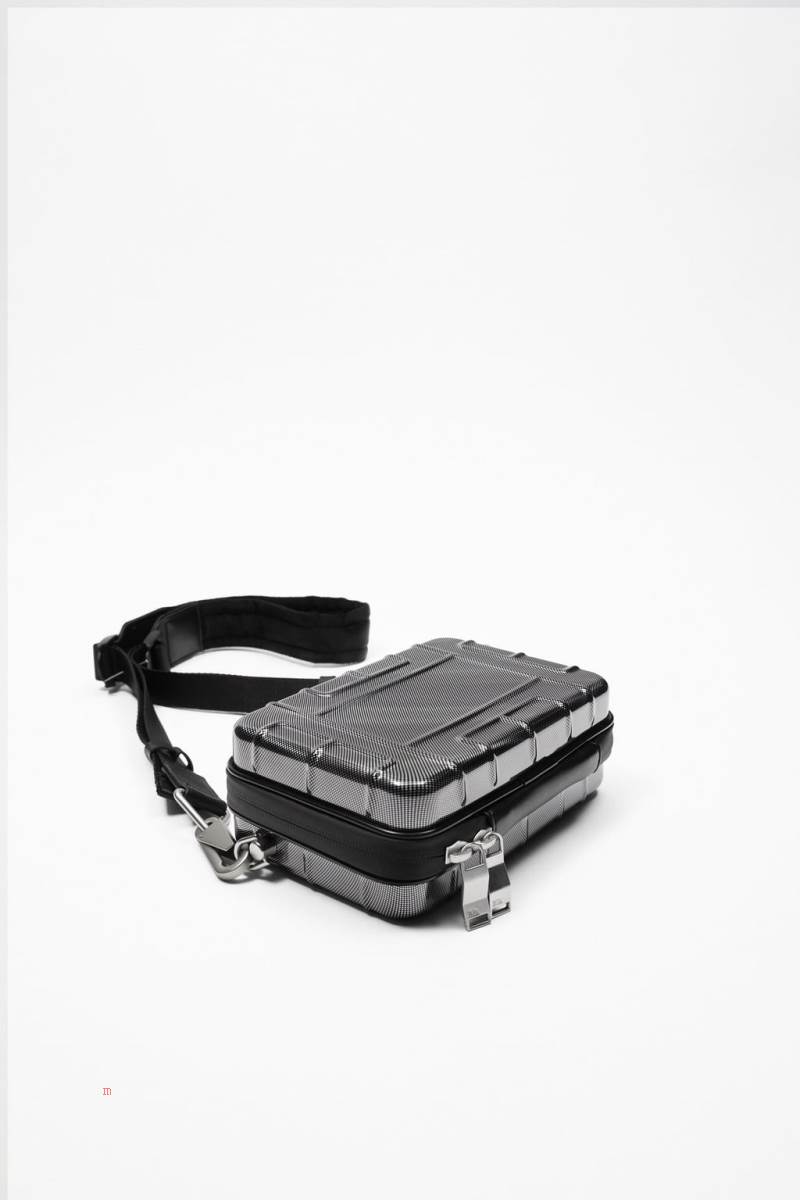 ZARA RIGID MINAUDIÈRE Crossbody Väska Herr Silver | GSQRU-2718