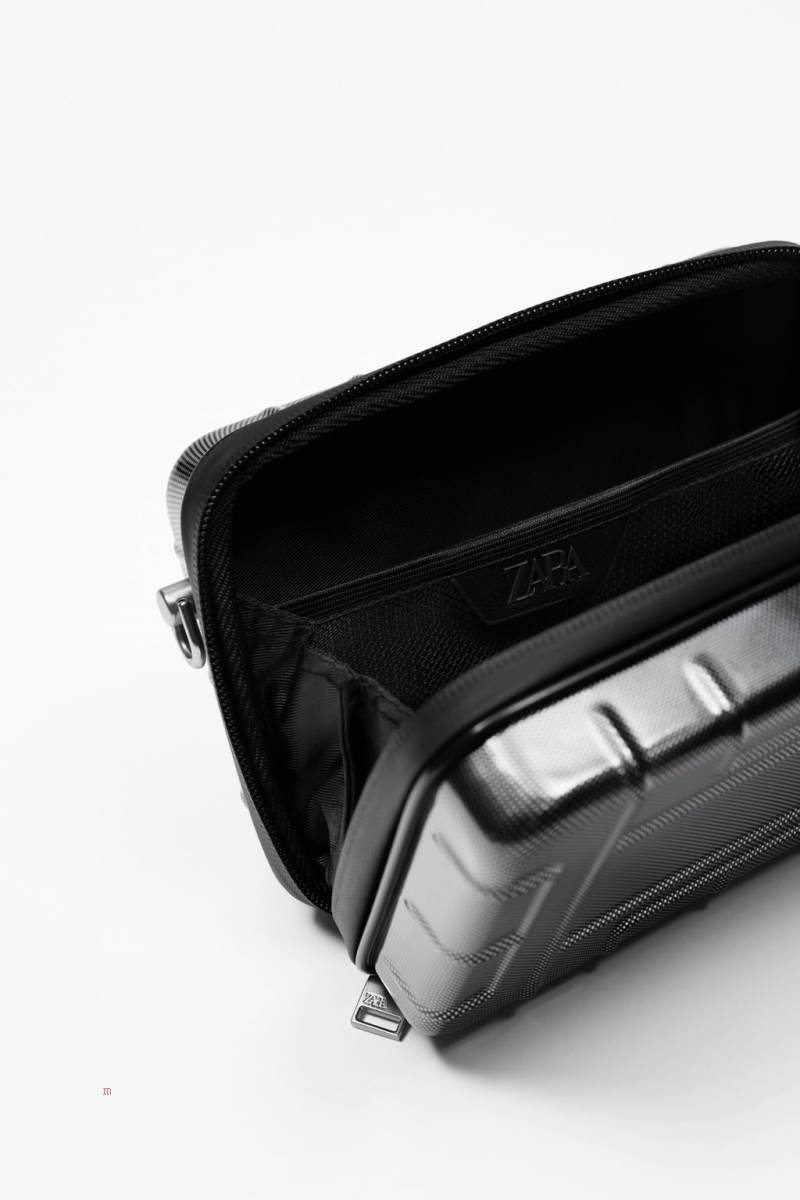 ZARA RIGID MINAUDIÈRE Crossbody Väska Herr Silver | GSQRU-2718