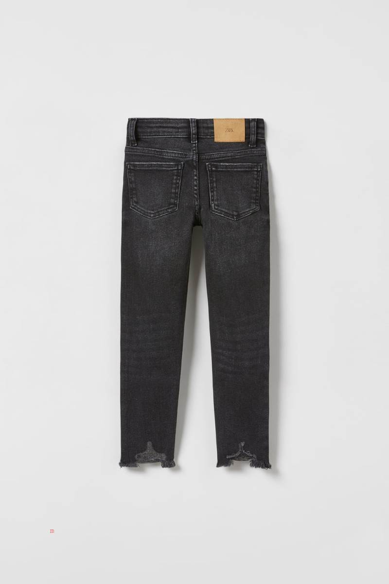 ZARA RIPPED SKINNY Jeans Tjej Svarta | ZBUEK-3265
