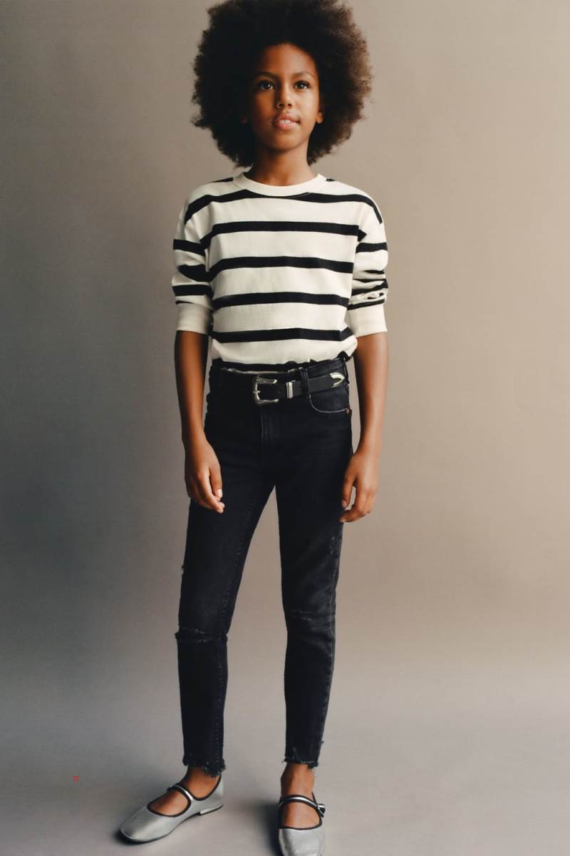 ZARA RIPPED SKINNY Jeans Tjej Svarta | ZBUEK-3265