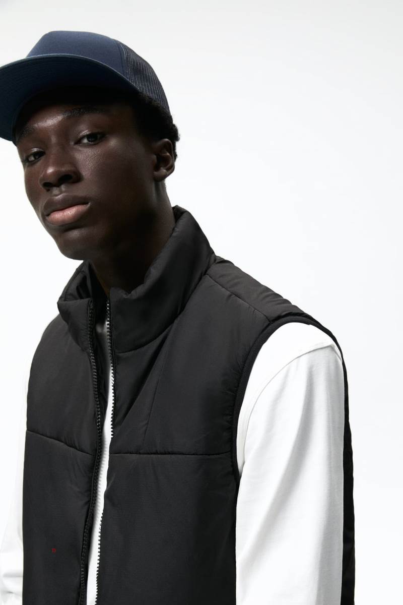 ZARA RIPSTOP Kostym Gilet Herr Svarta | NLCDK-2796
