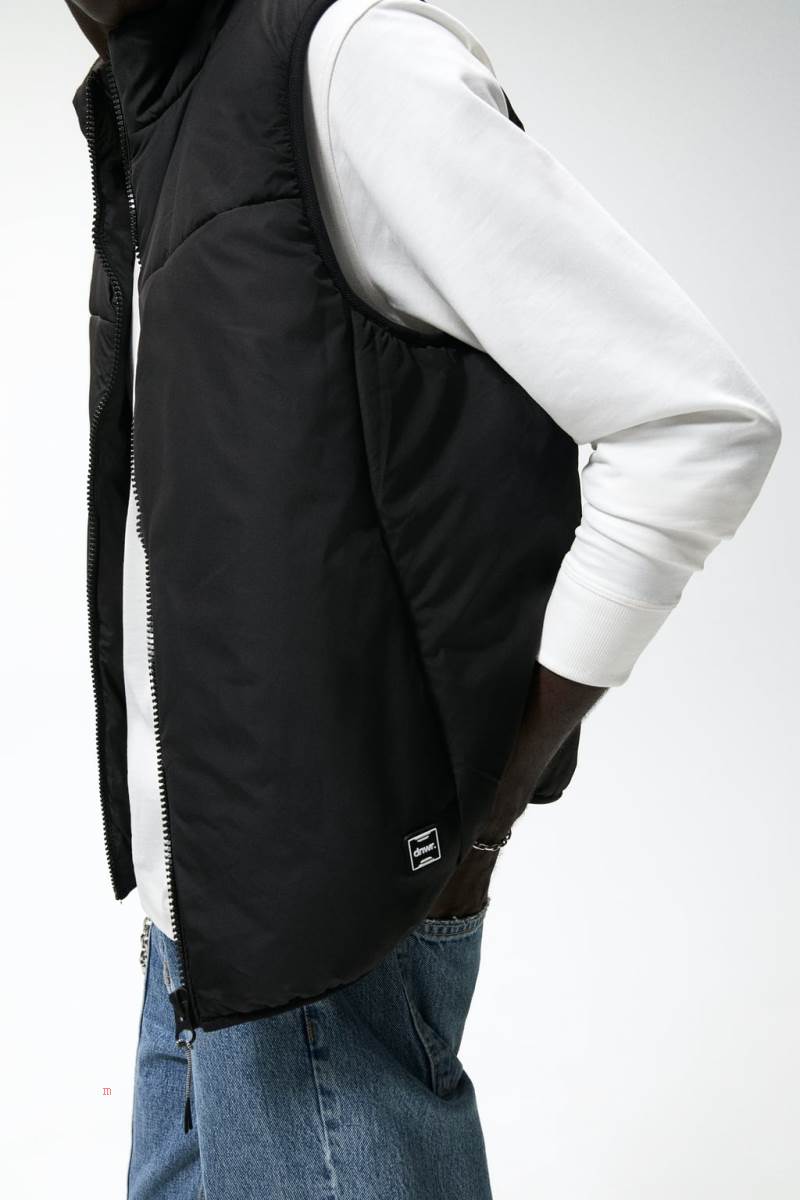 ZARA RIPSTOP Kostym Gilet Herr Svarta | NLCDK-2796