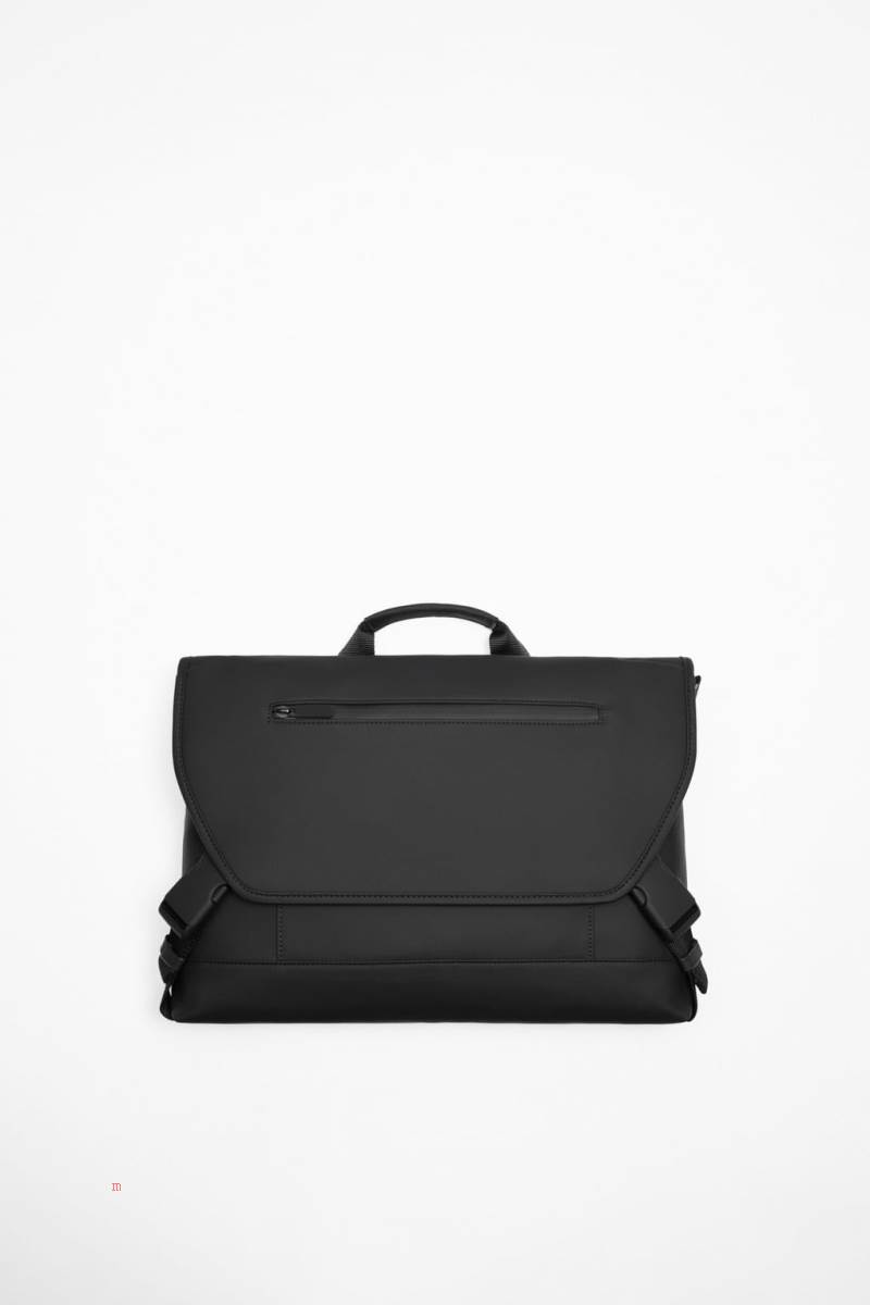 ZARA RUBBERISED Crossbody Väska Herr Svarta | NAXGK-5379