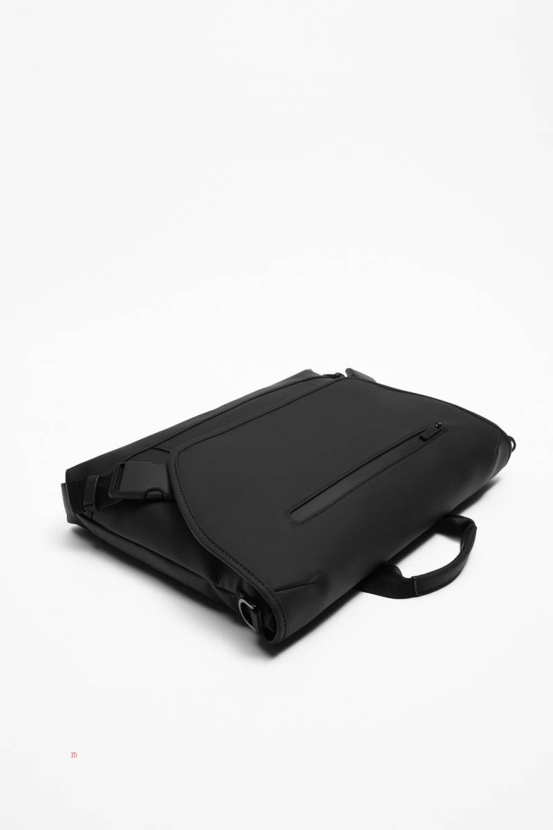ZARA RUBBERISED Crossbody Väska Herr Svarta | NAXGK-5379