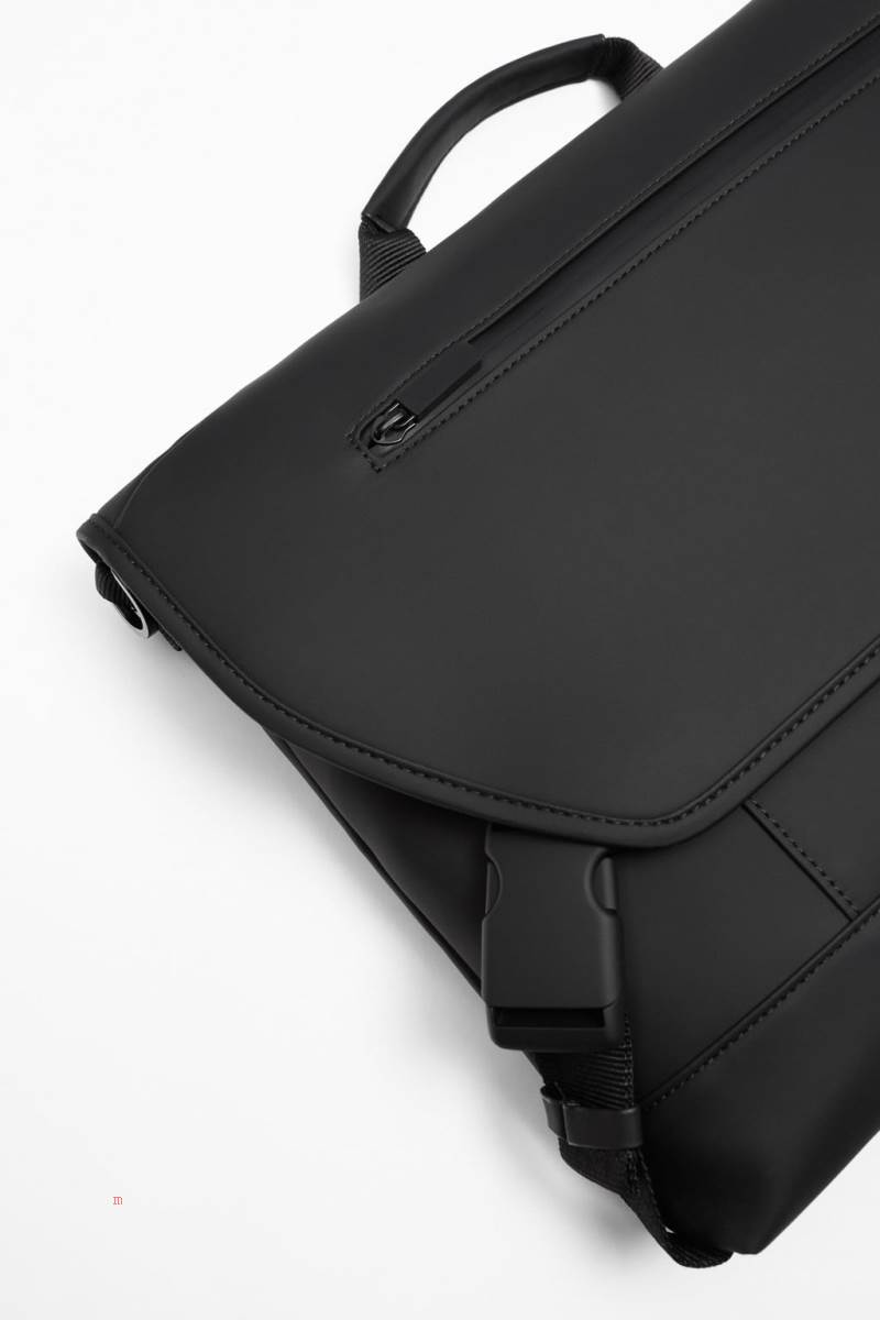 ZARA RUBBERISED Crossbody Väska Herr Svarta | NAXGK-5379